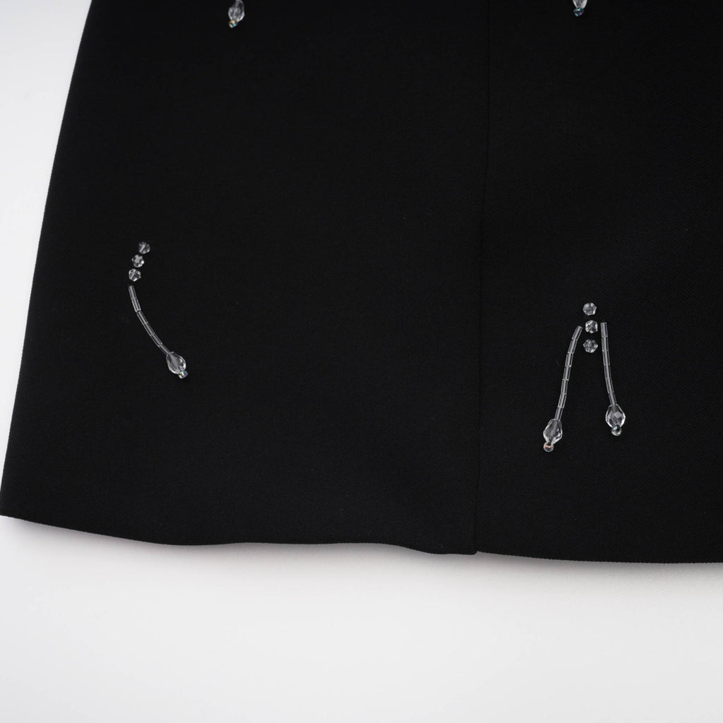 Μαύρο Μίνι Φόρεμα Babette Με Κέντημα Κρυστάλλων