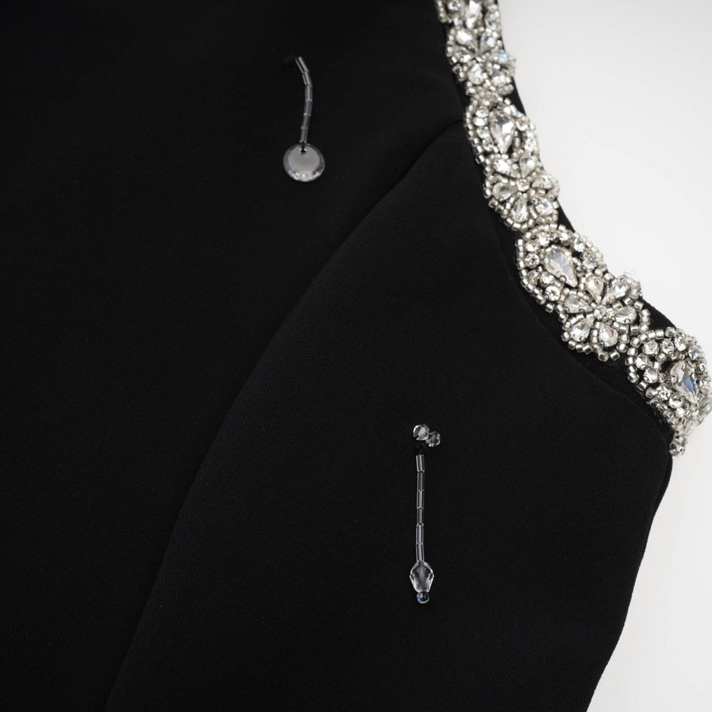 Μαύρο Μίνι Φόρεμα Babette Με Κέντημα Κρυστάλλων