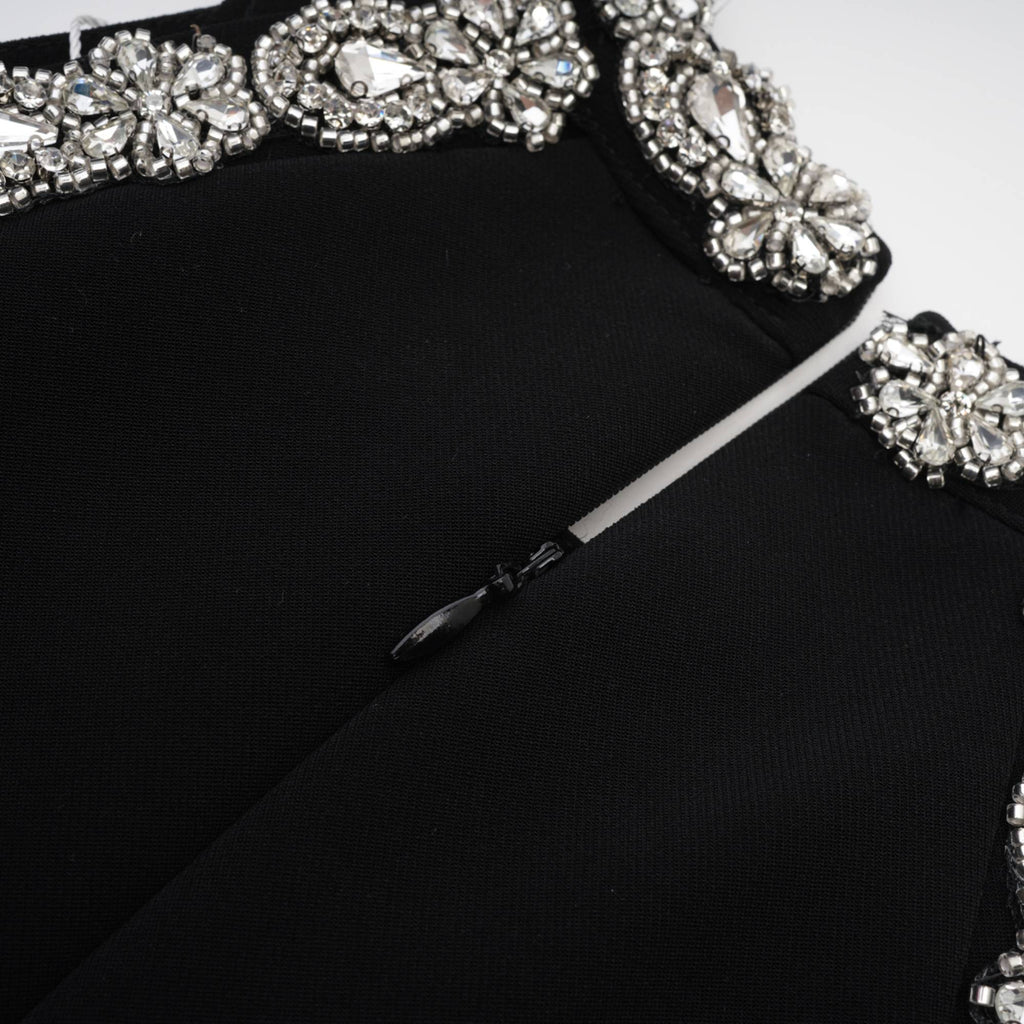 Μαύρο Μίνι Φόρεμα Babette Με Κέντημα Κρυστάλλων