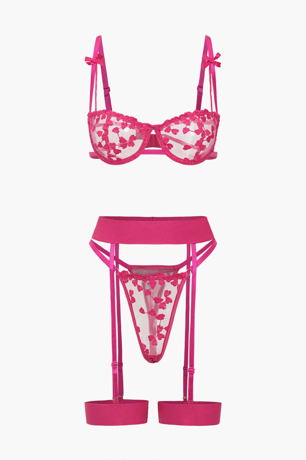 Σετ Εσώρουχων Με Δαντέλα Και Κέντημα, Ζαρτιέρα