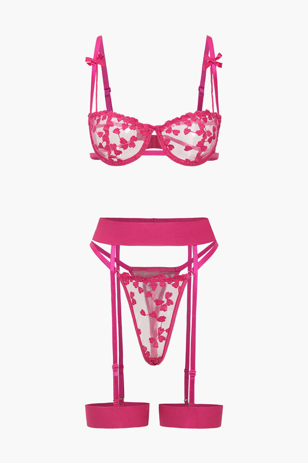 Σετ Εσώρουχων Με Δαντέλα Και Κέντημα, Ζαρτιέρα