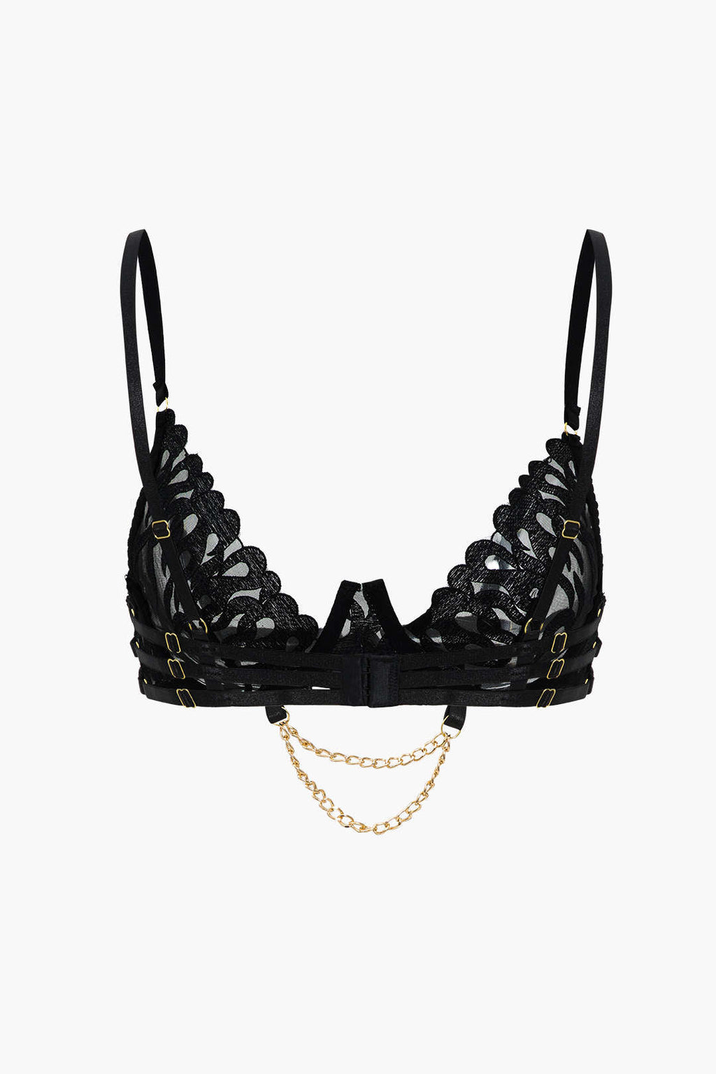 Σετ Εσώρουχων Με Κεντημένη Αλυσίδα Και Λεπτομέρεια Στο Κόψιμο