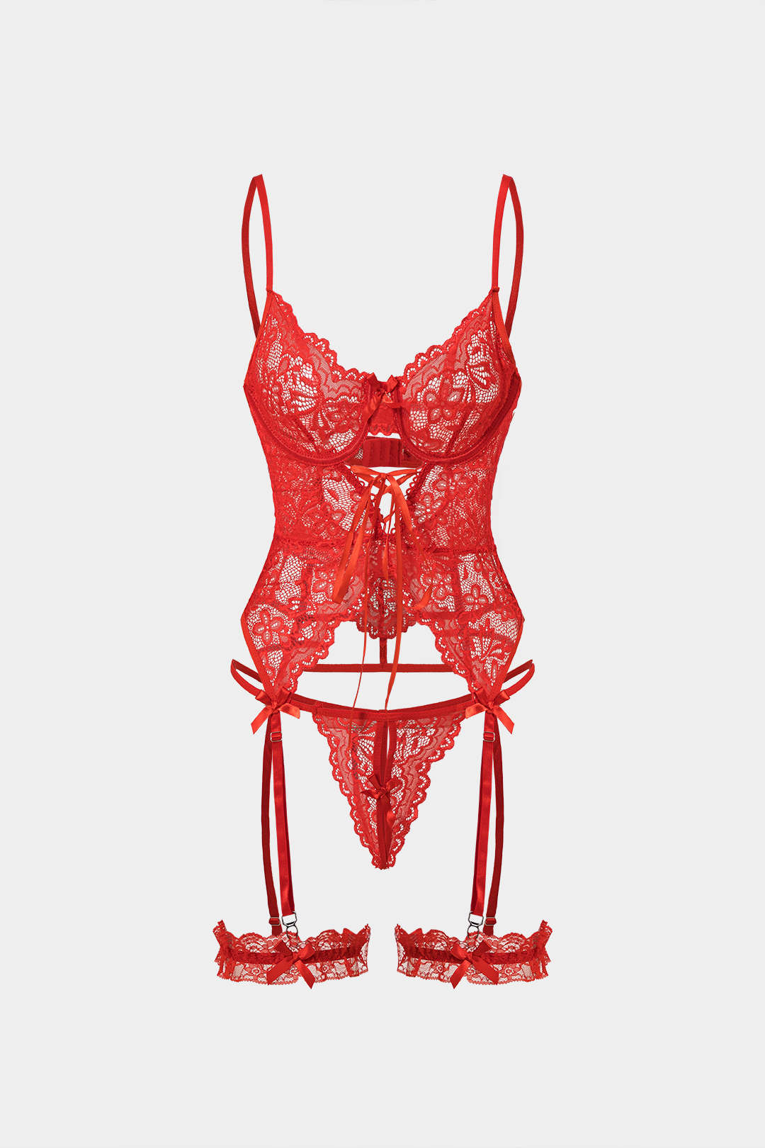 Σετ Εσώρουχων Με Κορδόνια Και Λεπτομέρεια, Χωρίς Κορδόνια Στην Πλάτη