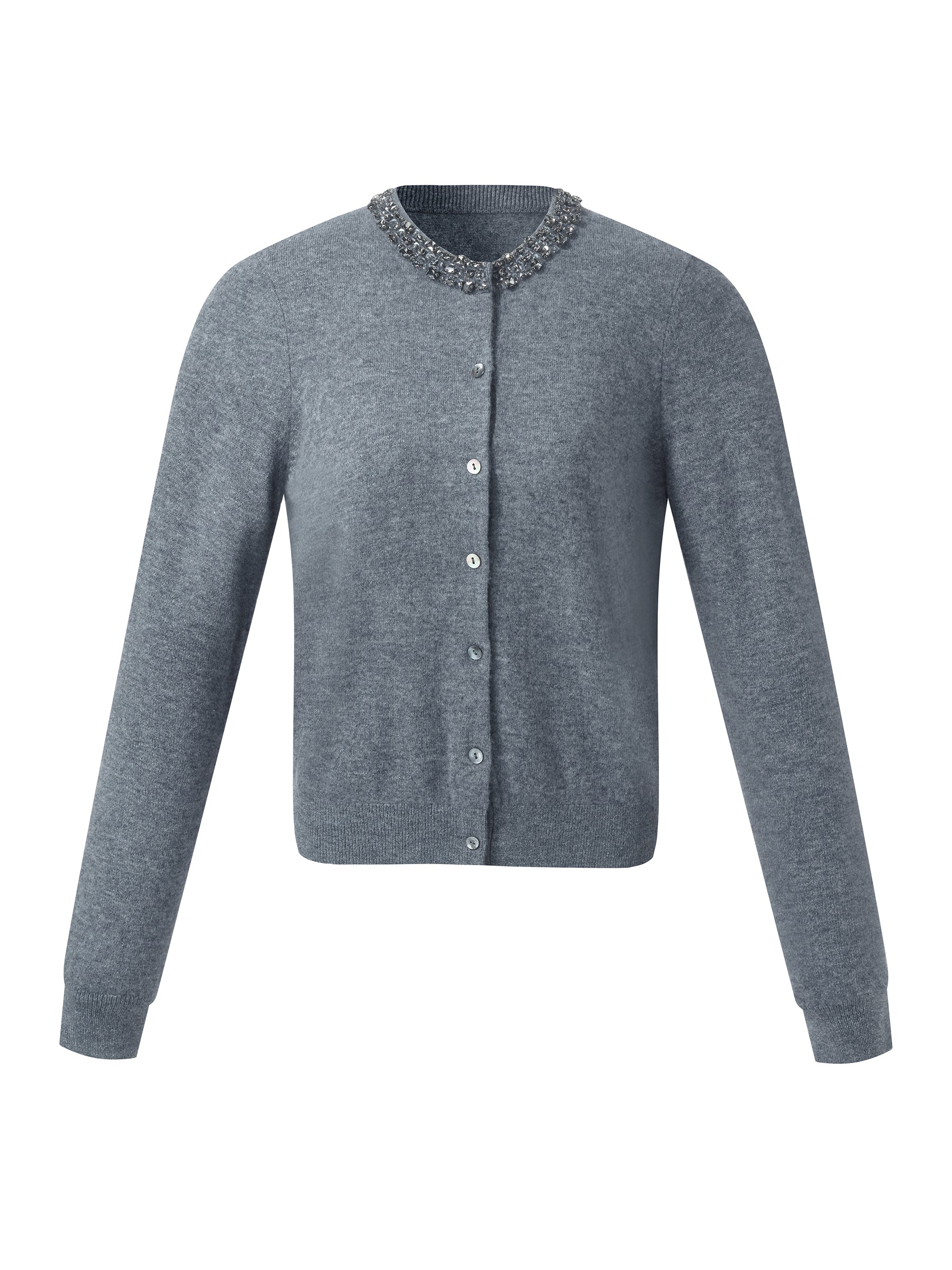 Γυναικείο Ζακέτα Με Στρογγυλή Λαιμόκοψη Και Χάντρες