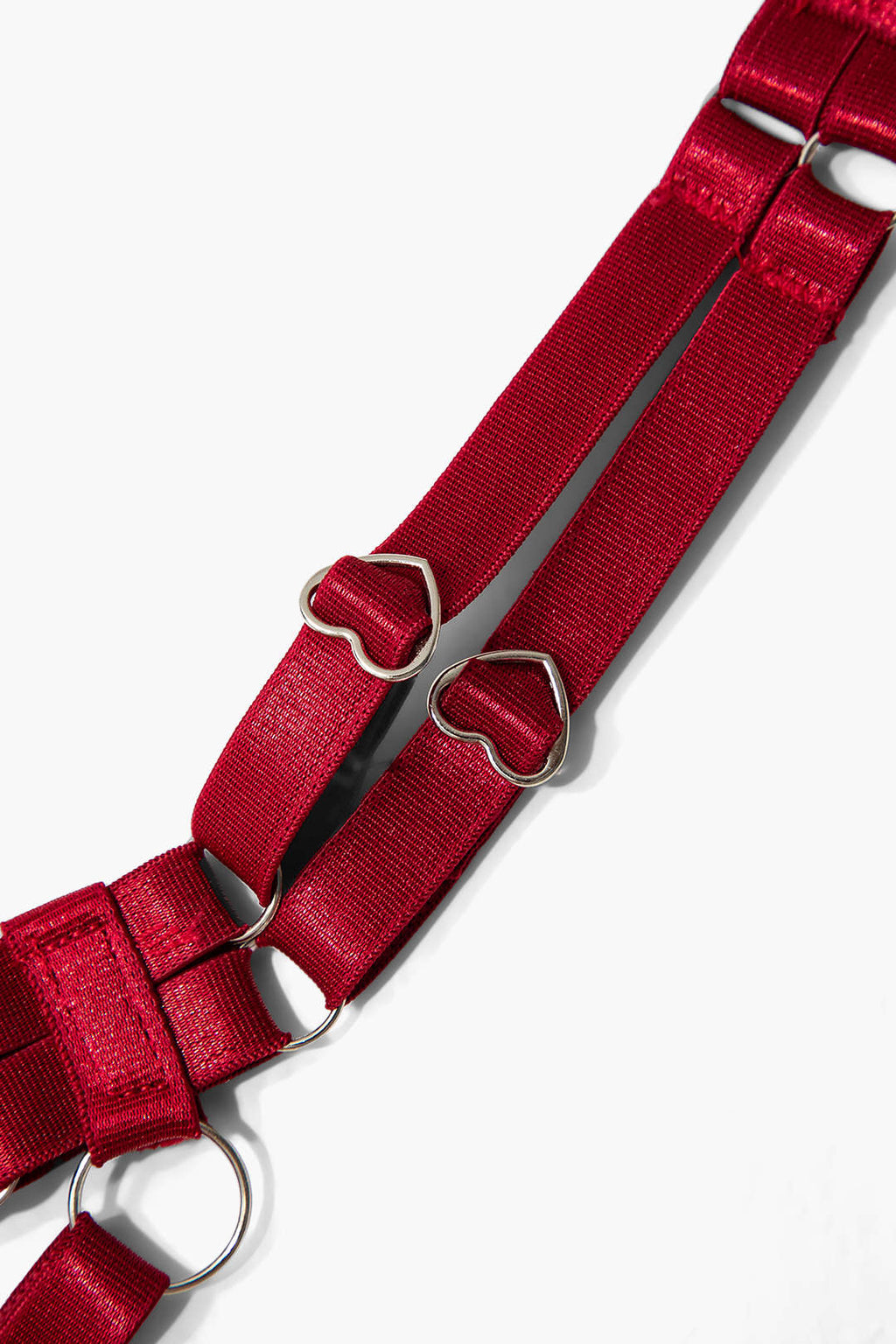 Σετ Ζαρτιέρες Με Μεταλλικό Δαχτυλίδι Σε Σχήμα Καρδιάς Από Τούλι