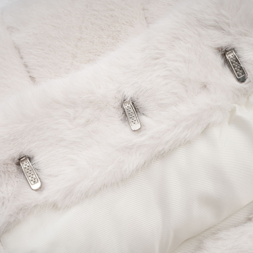 Σετ Ασορτί Μπουφάν Και Φούστα Από Λευκή Ψεύτικη Γούνα Caitlin