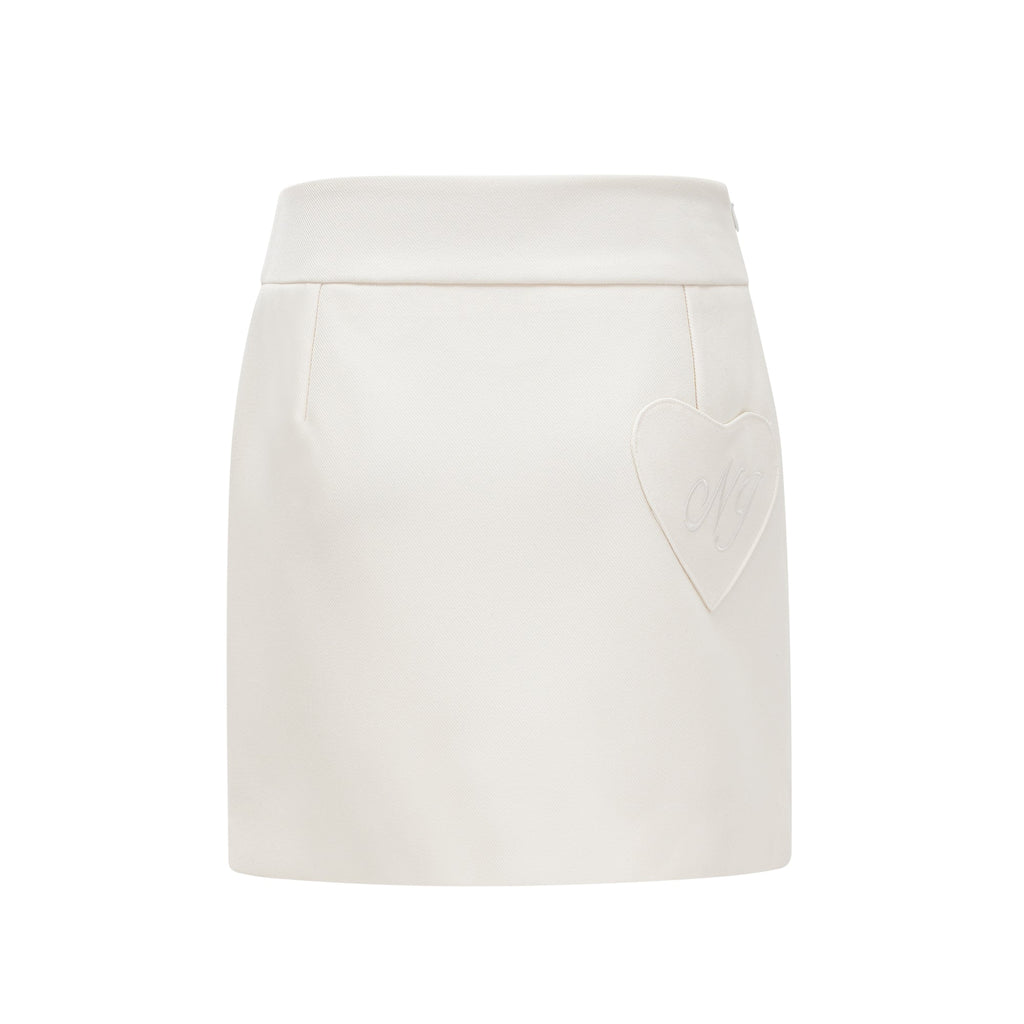 Σετ Ασορτί Μπουφάν Και Φούστα Από Λευκή Ψεύτικη Γούνα Caitlin