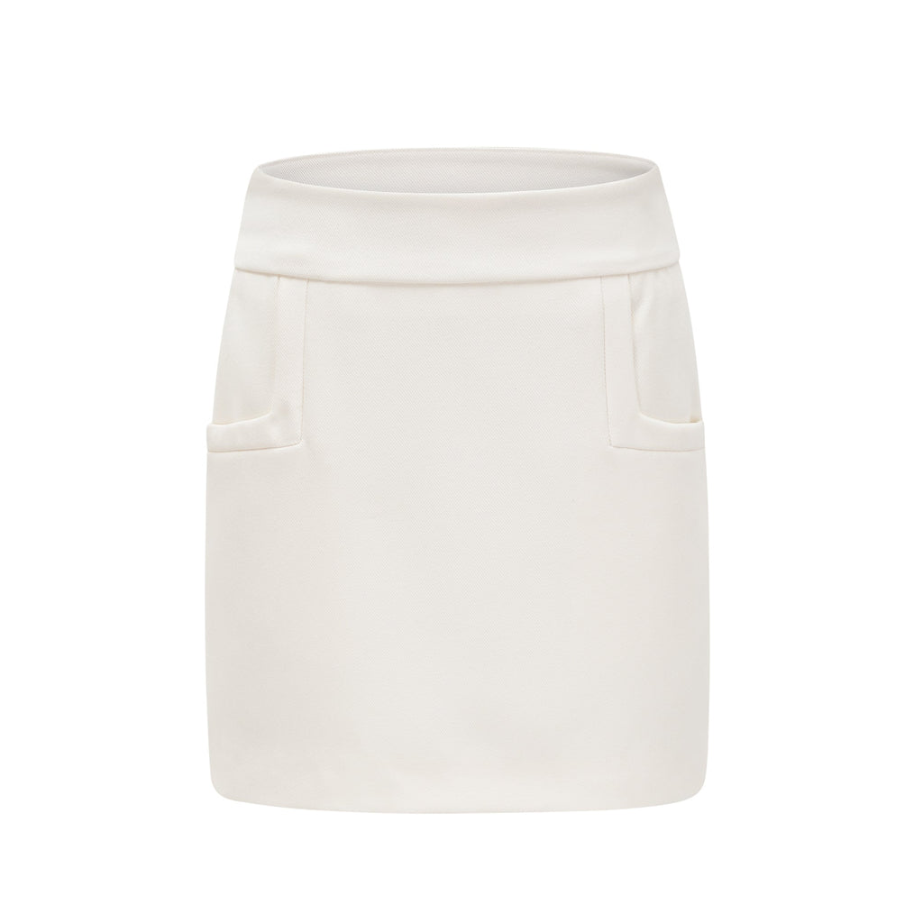 Σετ Ασορτί Μπουφάν Και Φούστα Από Λευκή Ψεύτικη Γούνα Caitlin