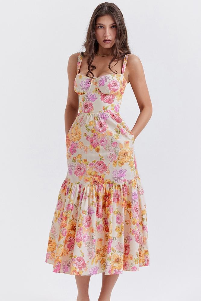 Φόρεμα Midi Με Στάμπα Cottie Και Φαρδιά Γραμμή