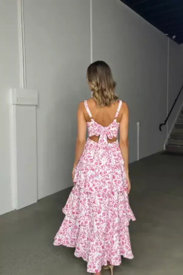 Φόρεμα Με Στρώσεις Και Λουλούδια Denise