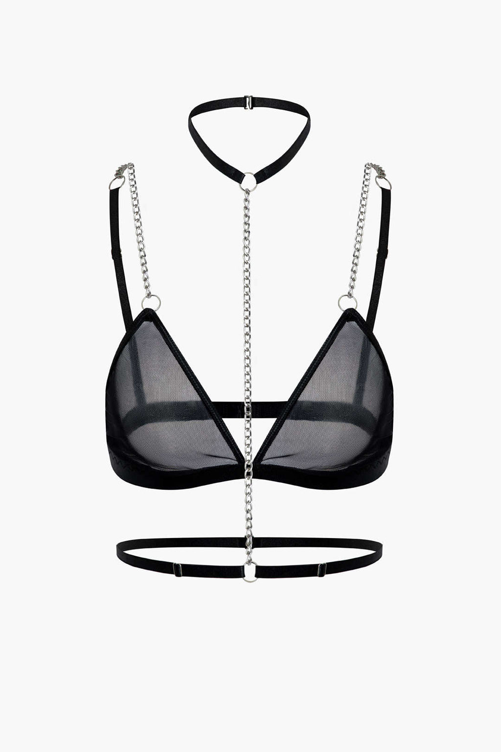 Σετ Εσωρούχων Δύο Τεμαχίων Με Διαφανή Αλυσίδα Και Τσόκερ