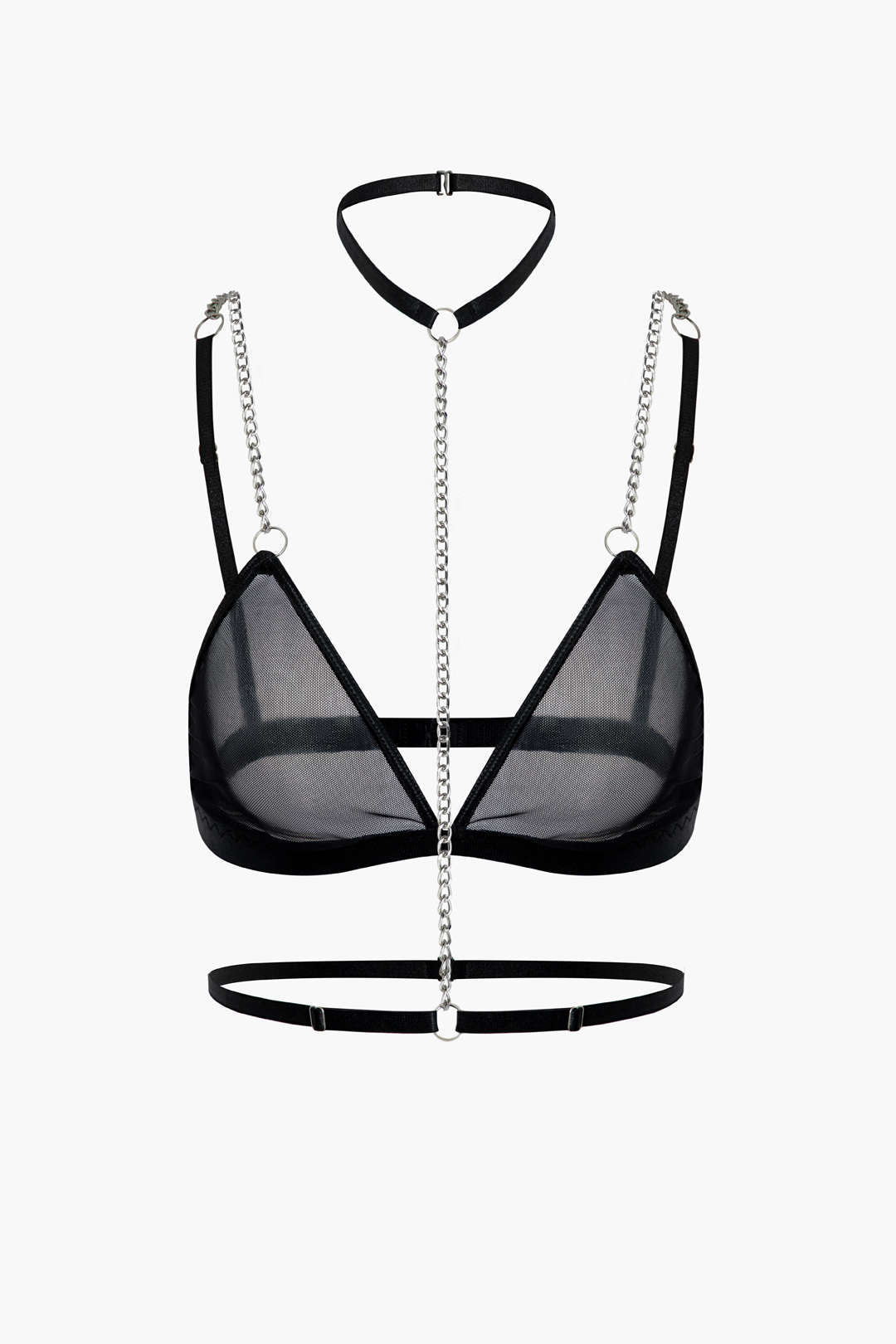 Σετ Εσωρούχων Δύο Τεμαχίων Με Διαφανή Αλυσίδα Και Τσόκερ