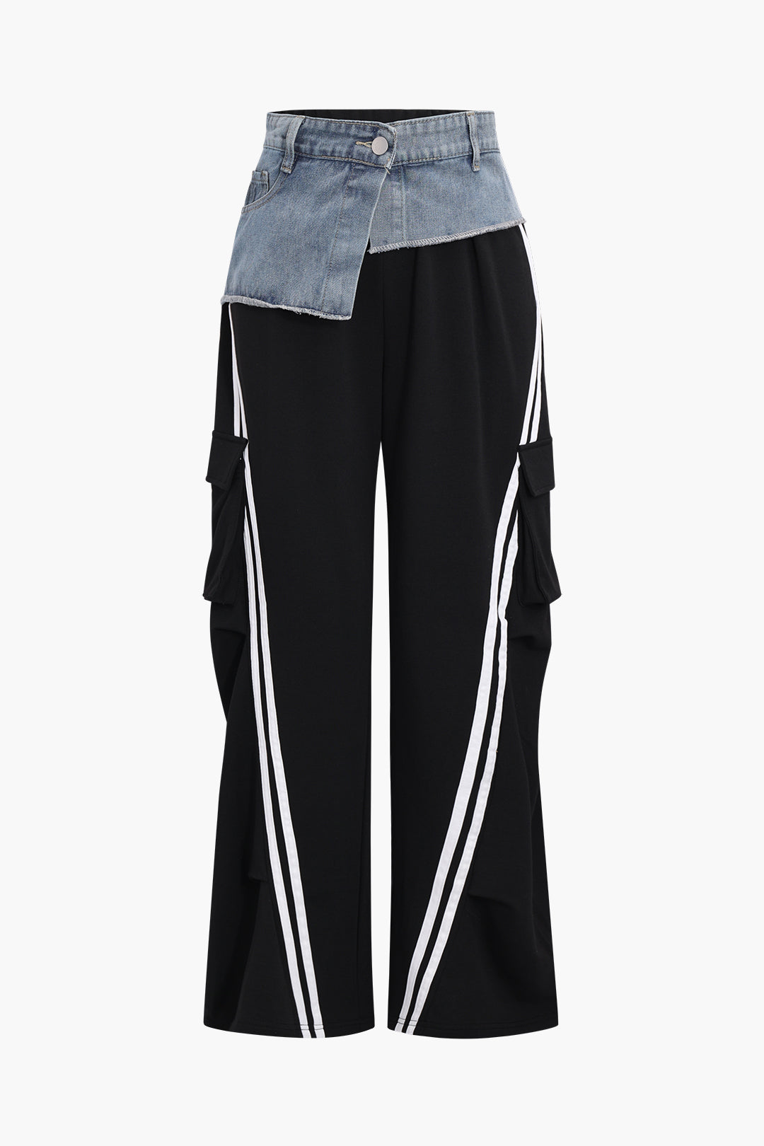 Παντελόνι Denim Patchwork Με Τσέπες