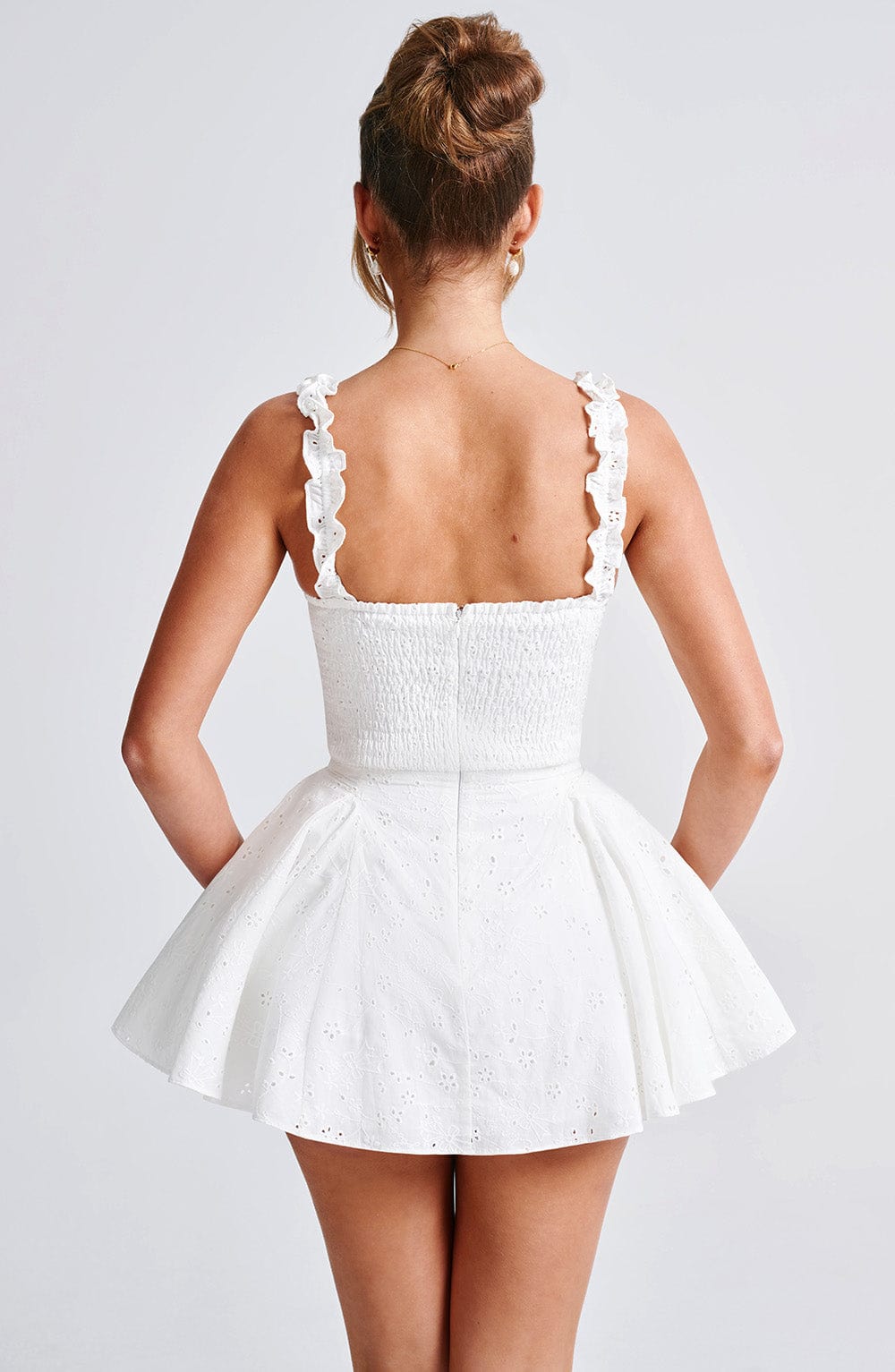 Φόρεμα Elva Με Δαντέλα Και Βολάν - Ιβουάρ