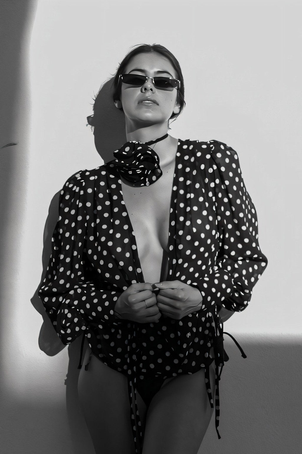 Μπλούζα Με Μακριά Μανίκια Και Πουά