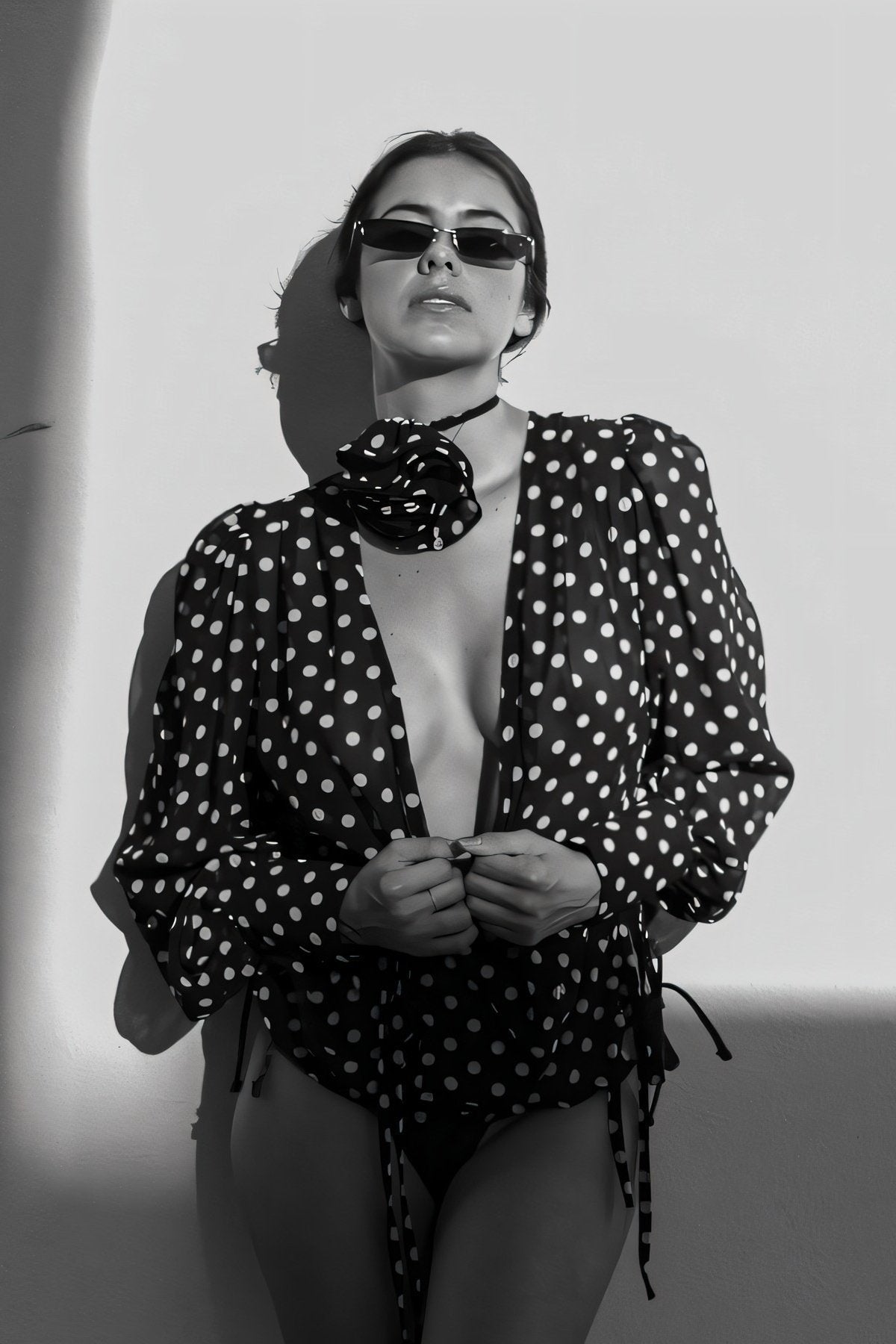 Μπλούζα Με Μακριά Μανίκια Και Πουά