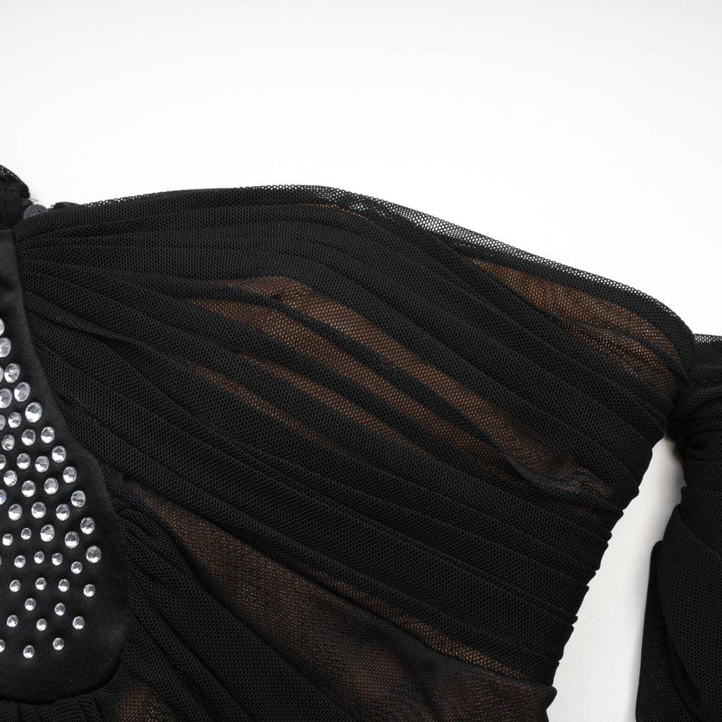 Σετ Ασορτί Τοπ Και Φούστα Gwenonwy Από Μαύρο Δαντελένιο Πλέγμα