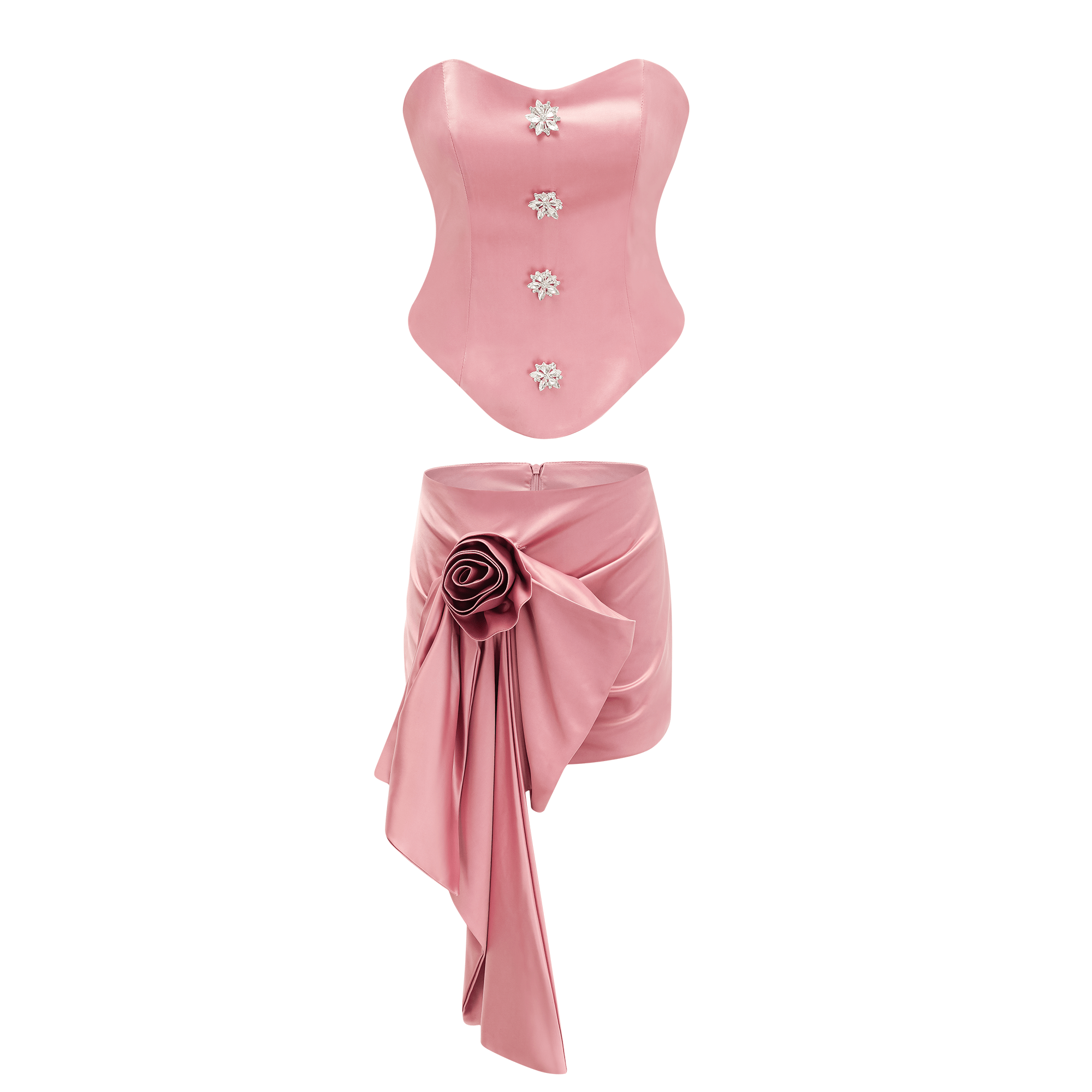 Σετ Κοντού Τοπ Και Φούστας Με Κέντημα Iris