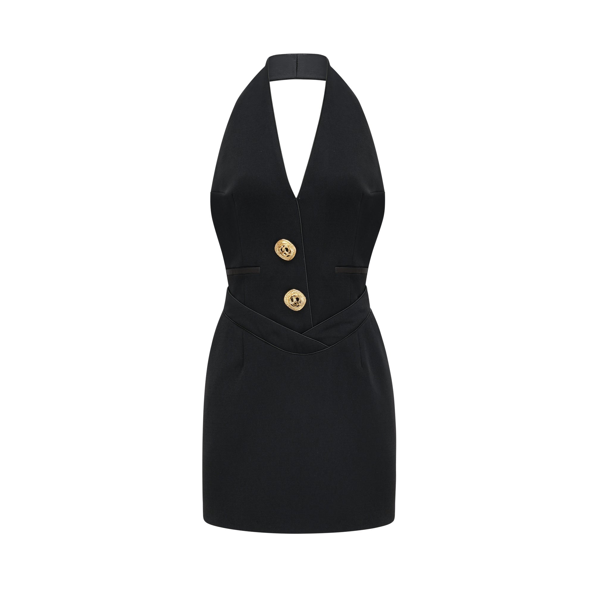 Μαύρο Μίνι Φόρεμα Με Λαιμόκοψη Και Τιράντες