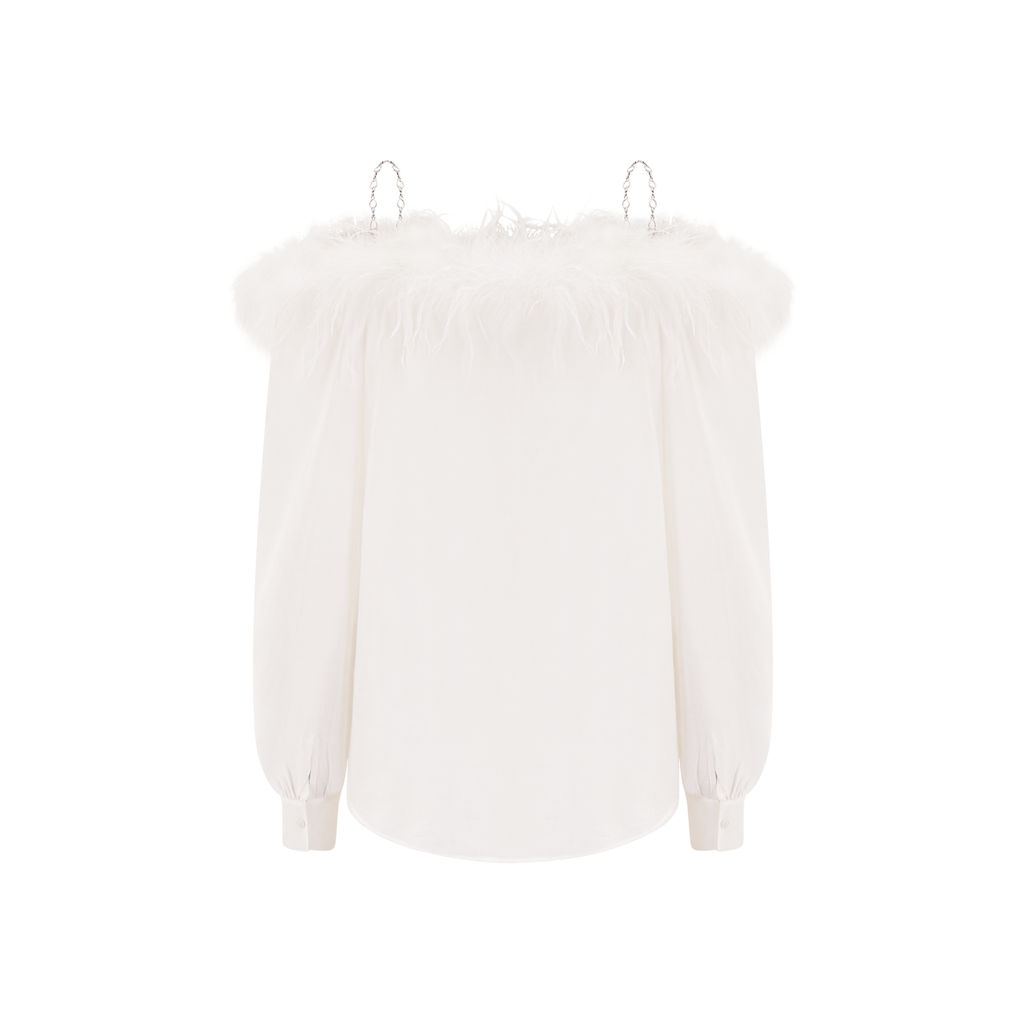 Jineva Φαρδιά Πουκάμισο Με Αλυσίδα Και Διακοσμητικά Φτερά