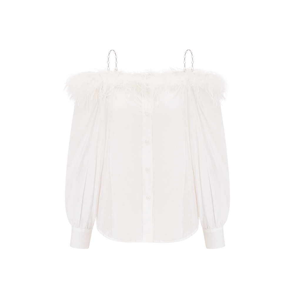 Jineva Φαρδιά Πουκάμισο Με Αλυσίδα Και Διακοσμητικά Φτερά