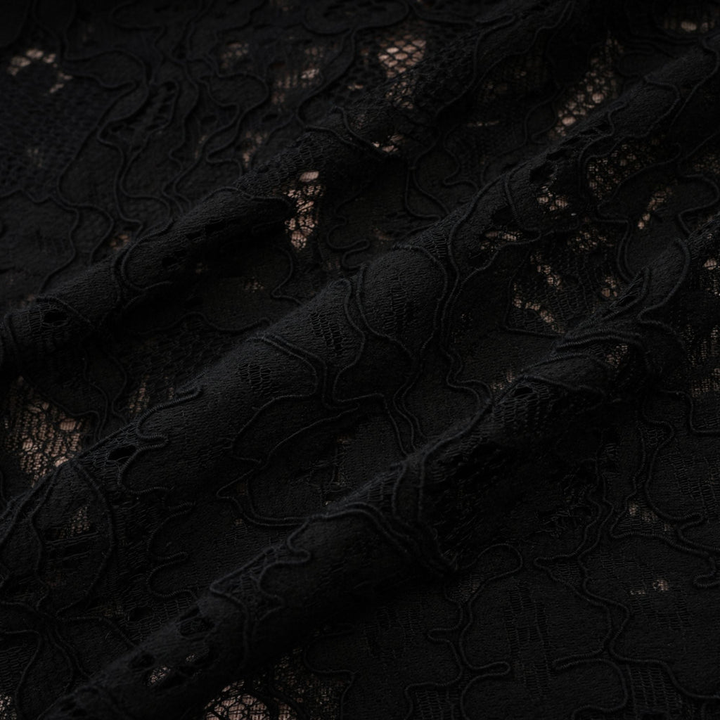 Μίνι Φόρεμα Kylitha Με Μαύρη Δαντέλα Και Κορδέλα