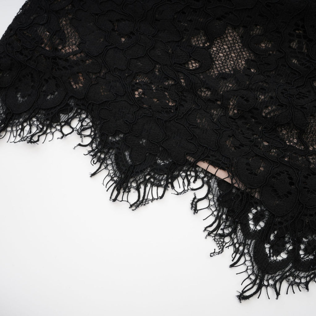 Μίνι Φόρεμα Kylitha Με Μαύρη Δαντέλα Και Κορδέλα