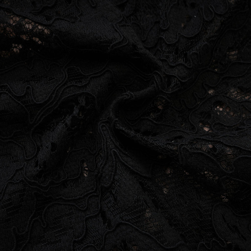 Μίνι Φόρεμα Kylitha Με Μαύρη Δαντέλα Και Κορδέλα