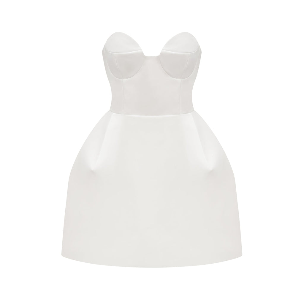 Μίνι Φόρεμα Laure Με Λευκό Μπουστάκι Και Έξω Τους Ώμους