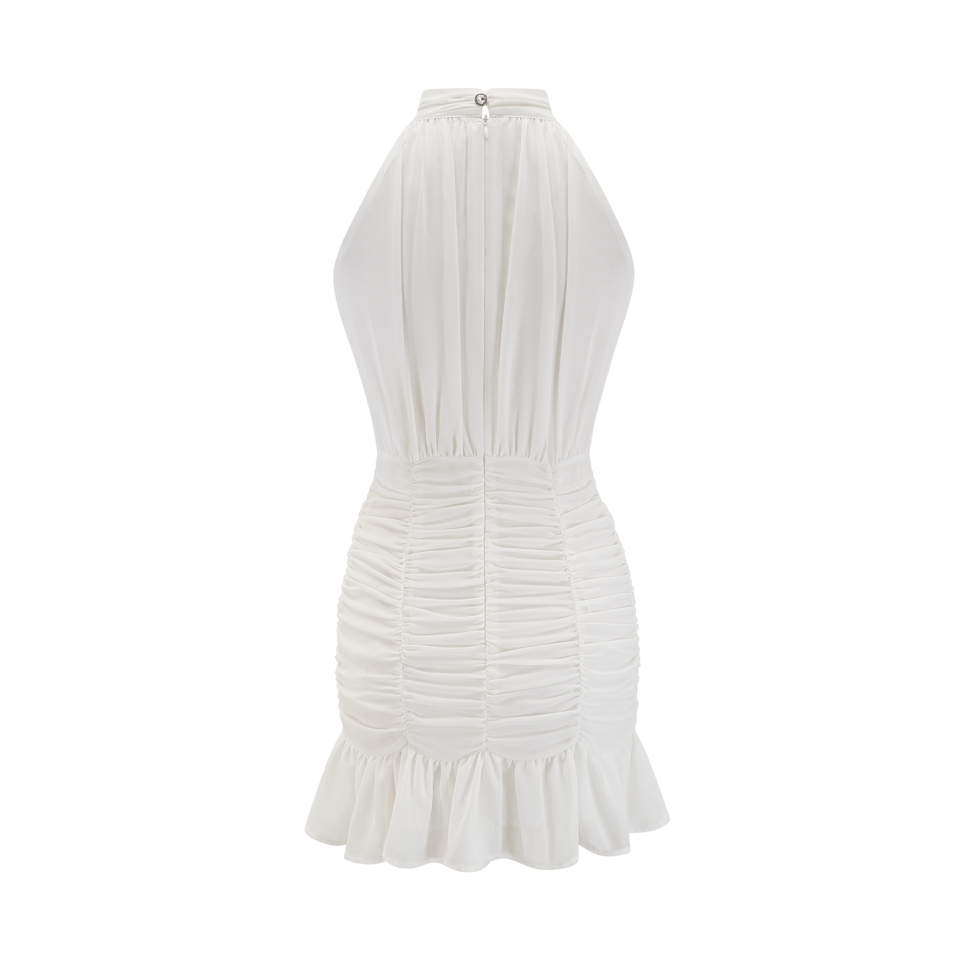 Φόρεμα Με Βελούδινη Λευκή Φούστα Και Λουλουδάτες Τιράντες