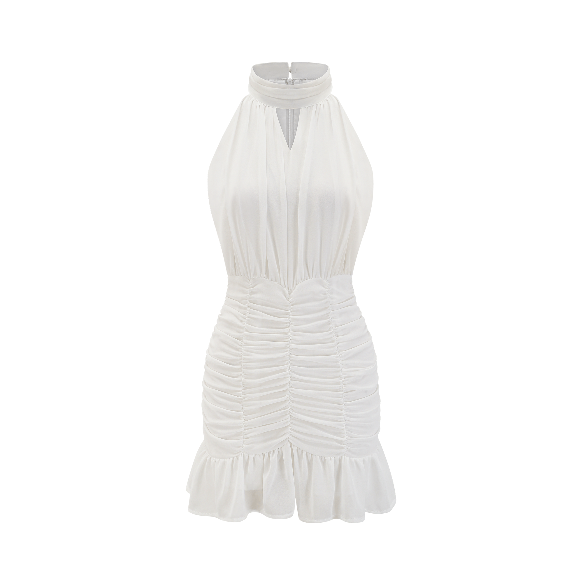 Φόρεμα Με Βελούδινη Λευκή Φούστα Και Λουλουδάτες Τιράντες