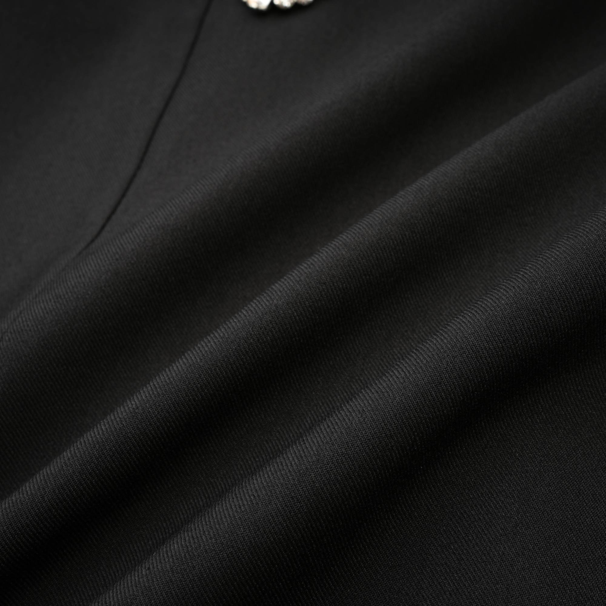 Μίνι Φόρεμα Mealla Με Κουμπιά Και Μαύρο Κρύσταλλο Και Φαρδύ Τελείωμα