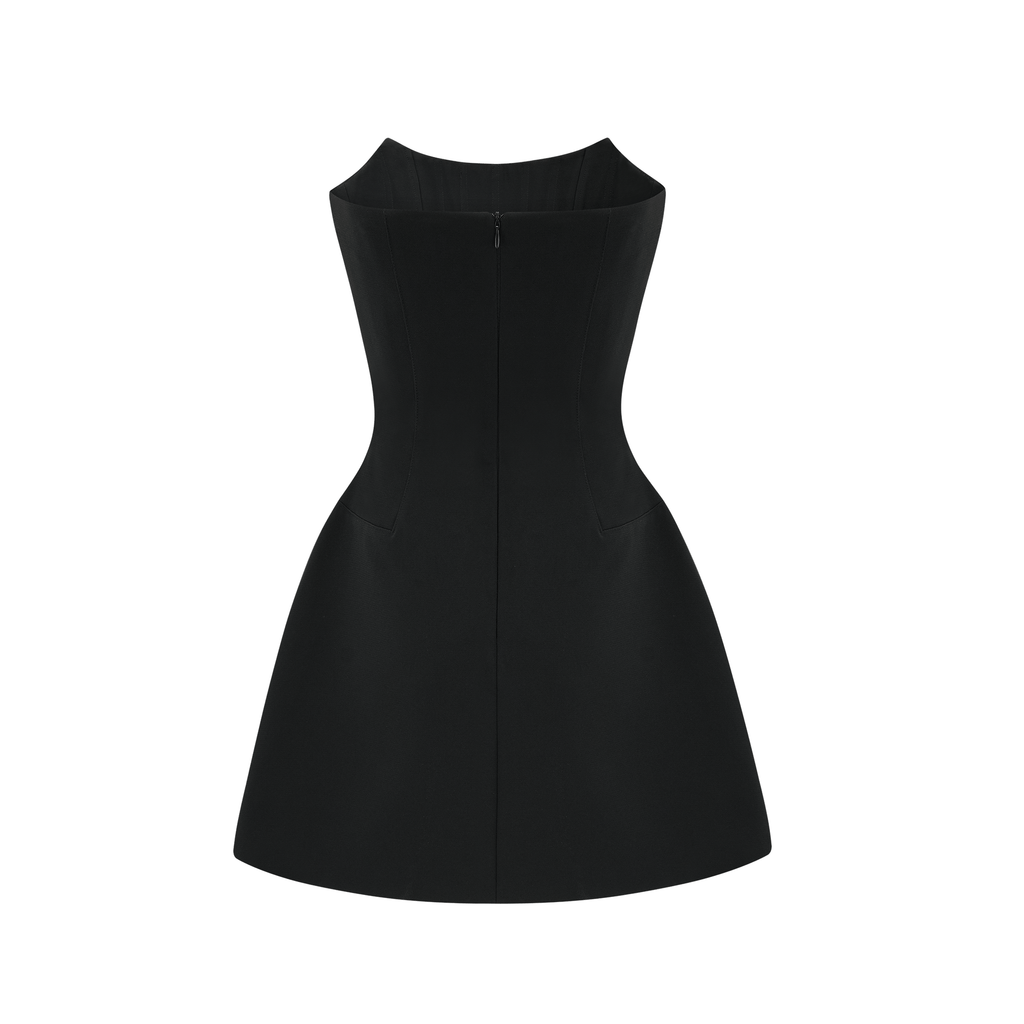 Μαύρο Μίνι Φόρεμα Με Κέντημα Melisande