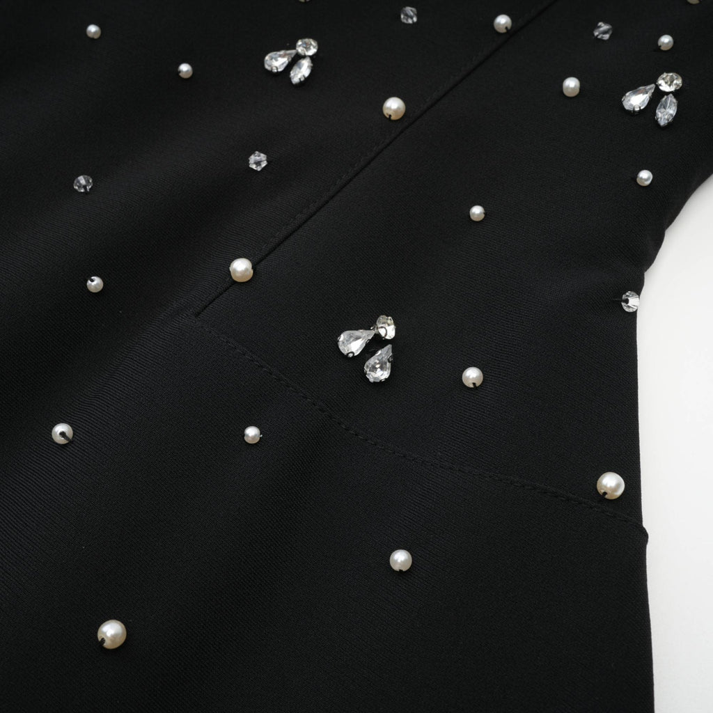 Μαύρο Μίνι Φόρεμα Με Κέντημα Melisande