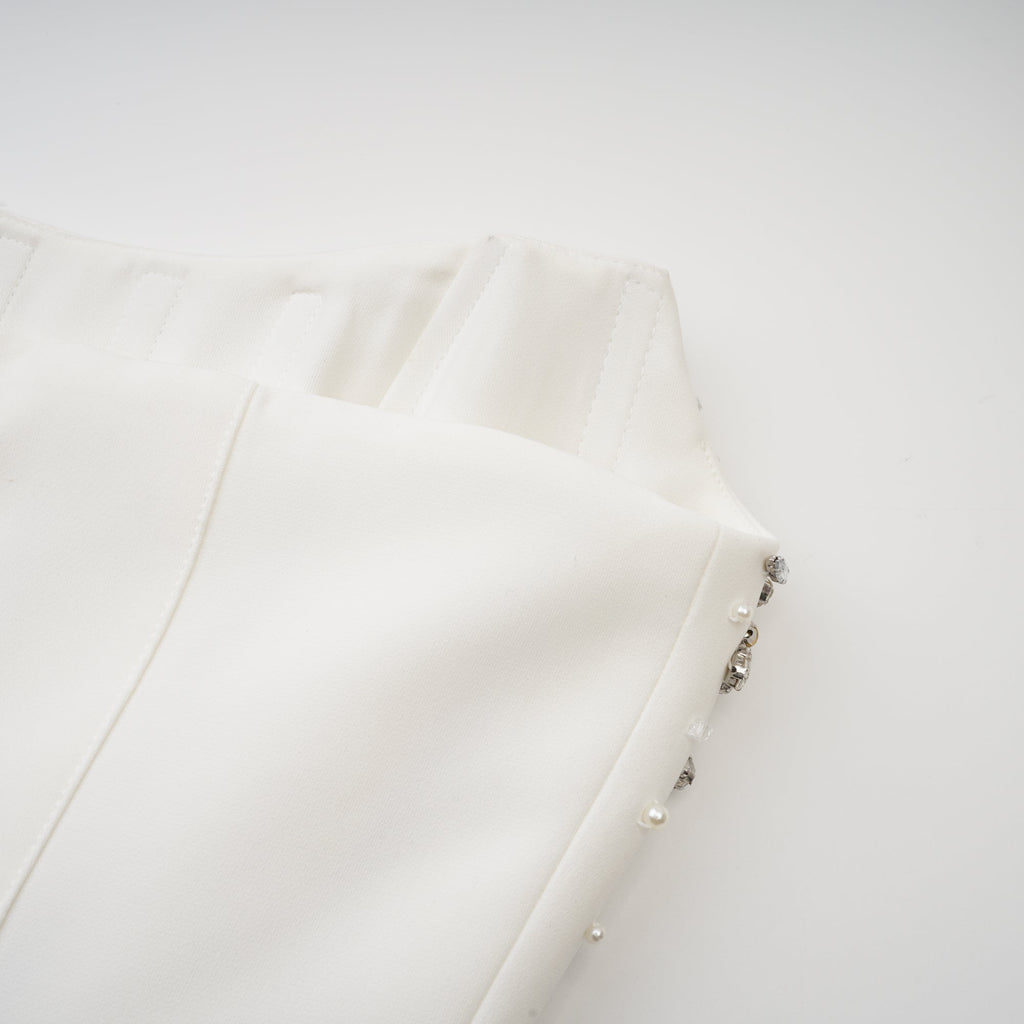 Φόρεμα Μίντι Με Κέντημα Melisande Σε Λευκό Χρώμα