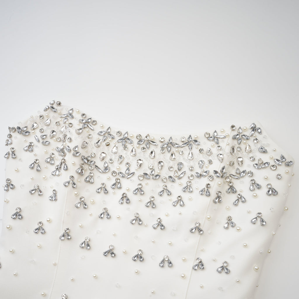 Φόρεμα Μίντι Με Κέντημα Melisande Σε Λευκό Χρώμα