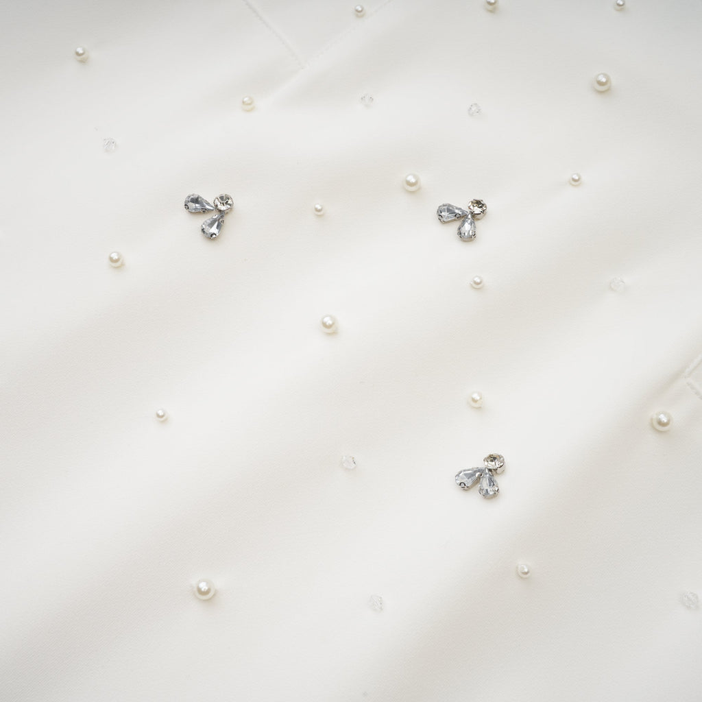 Φόρεμα Μίντι Με Κέντημα Melisande Σε Λευκό Χρώμα