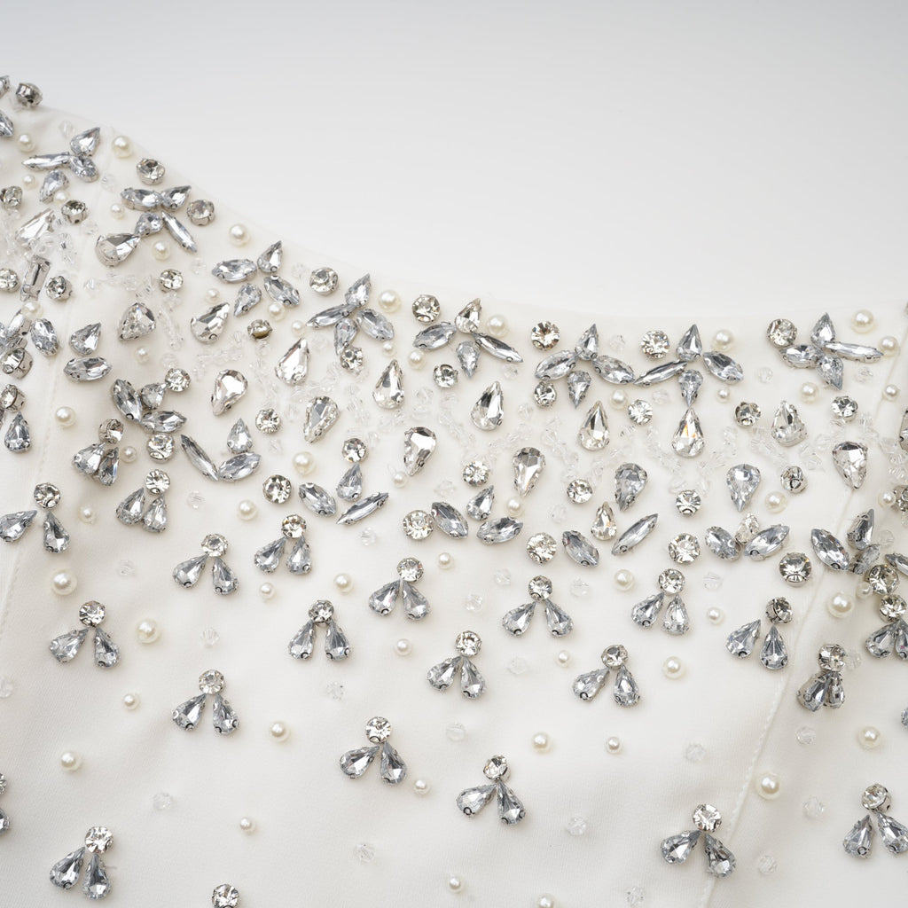 Φόρεμα Μίντι Με Κέντημα Melisande Σε Λευκό Χρώμα