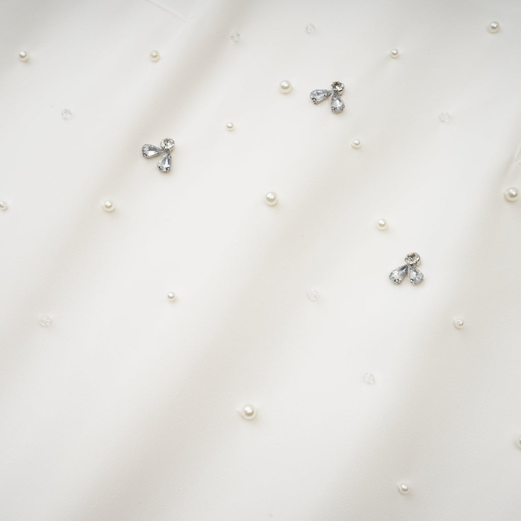 Φόρεμα Μίντι Με Κέντημα Melisande Σε Λευκό Χρώμα