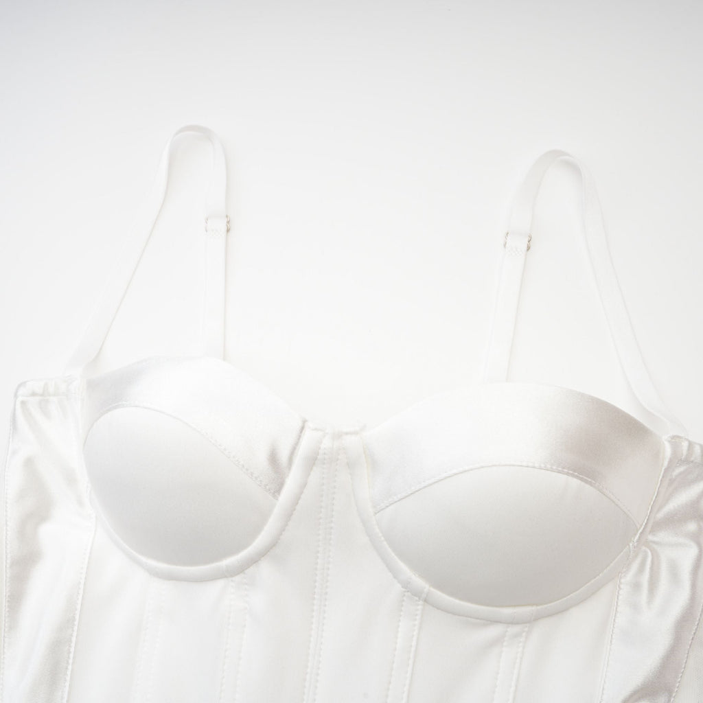 Λευκό Φόρεμα Με Μπουστάκι Muriel Και Μίντι Φόρεμα