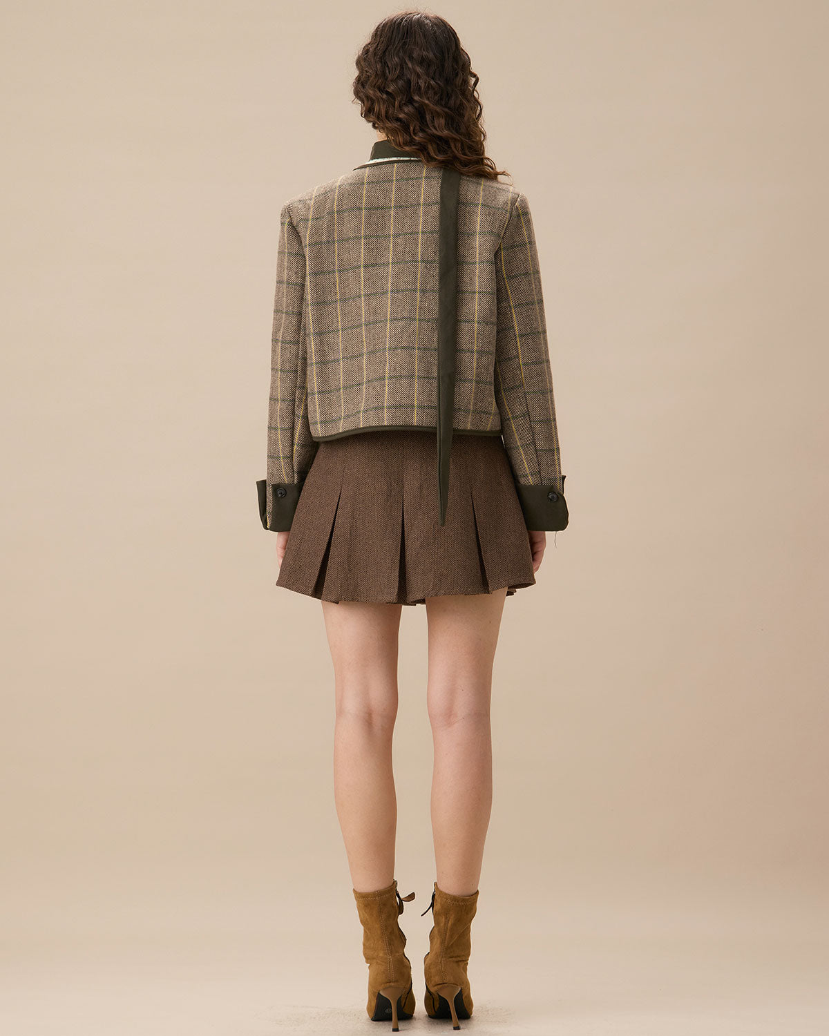 Πράσινο Καρό Μπουφάν Με Μία Τσέπη Και Κουμπιά