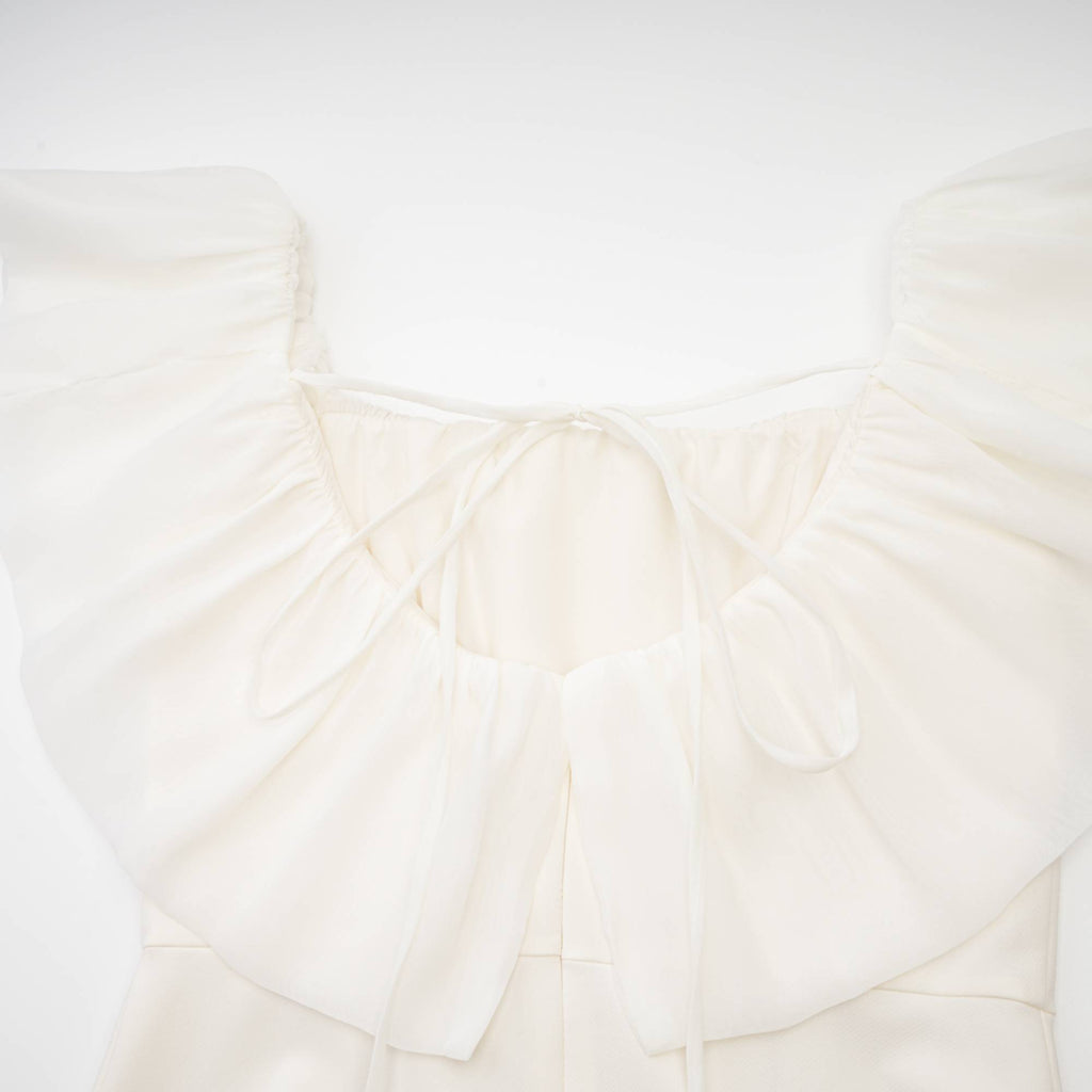 Φόρεμα Μίντι Περσεφόνης Με Λευκό Αμάνικο Σχέδιο