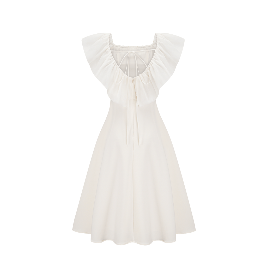 Φόρεμα Μίντι Περσεφόνης Με Λευκό Αμάνικο Σχέδιο