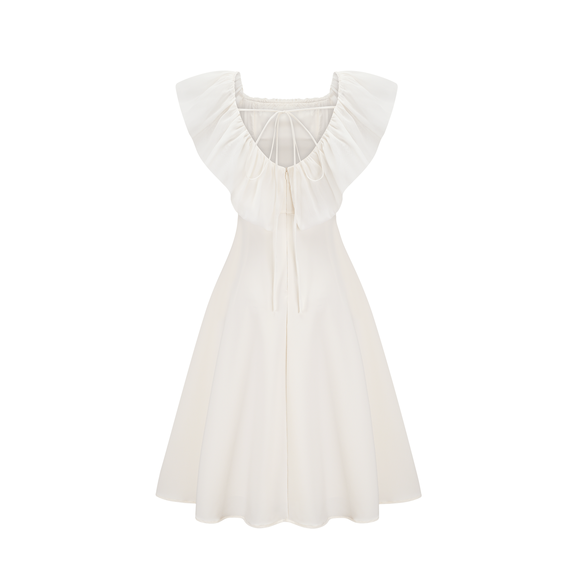 Φόρεμα Μίντι Περσεφόνης Με Λευκό Αμάνικο Σχέδιο