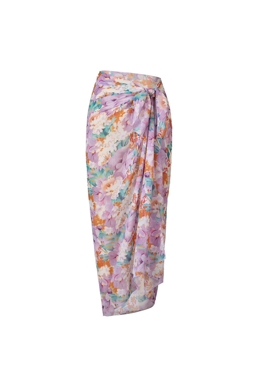 Ολόσωμο Μαγιό Παρεό Με Φλοράλ Τυπωμένα Βολάν