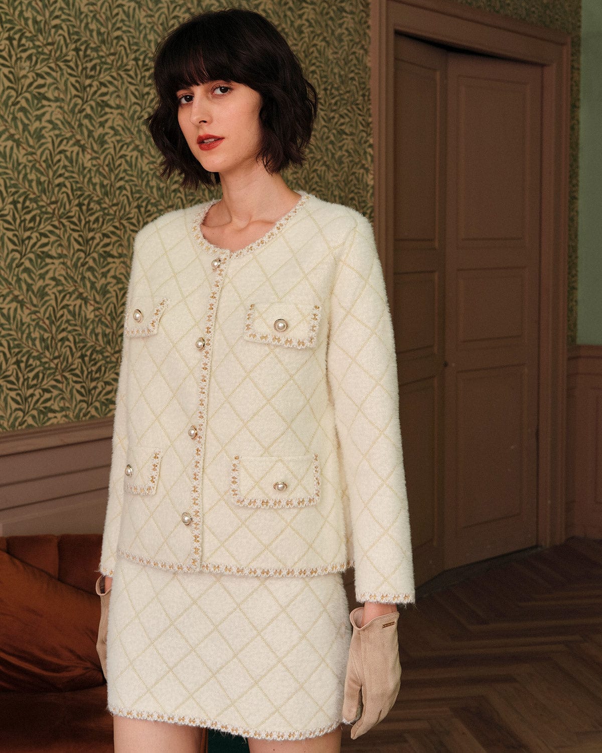 Σετ Ζακέτας Και Μίνι Φούστας Με Σχέδια Arjil