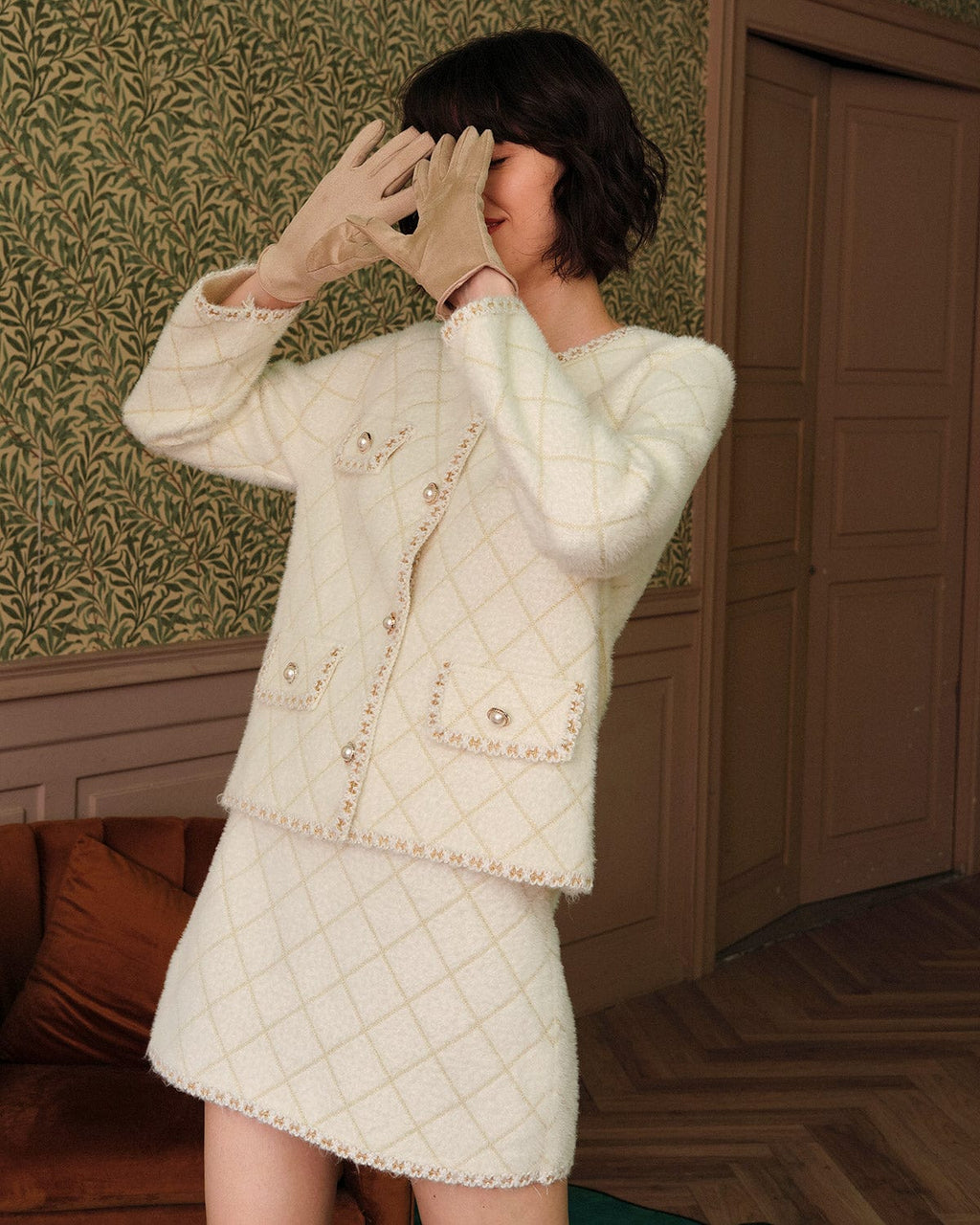 Σετ Ζακέτας Και Μίνι Φούστας Με Σχέδια Arjil