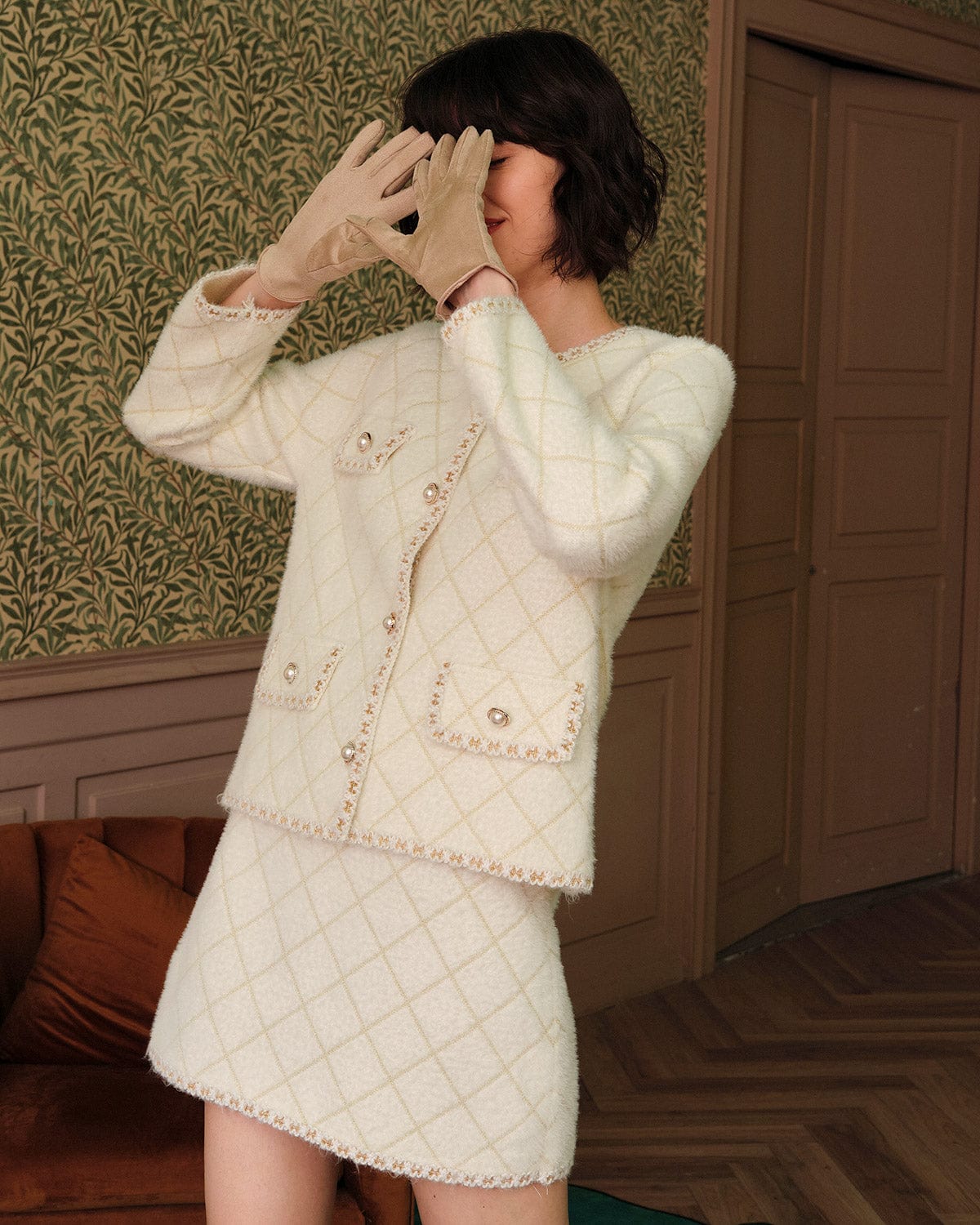 Σετ Ζακέτας Και Μίνι Φούστας Με Σχέδια Arjil