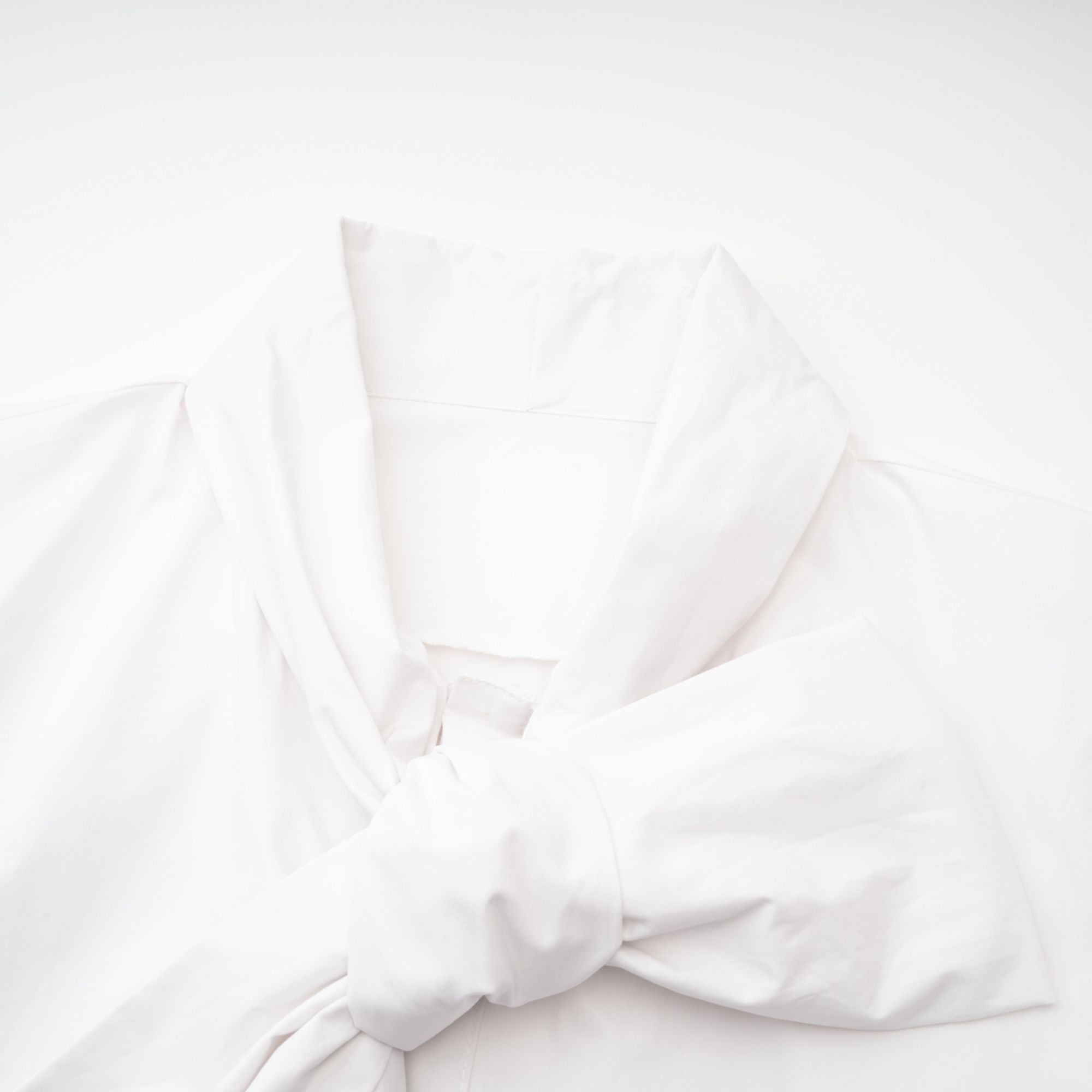 Πουκάμισο Solène Λευκό Βαμβακερό Δέσιμο Μπροστά