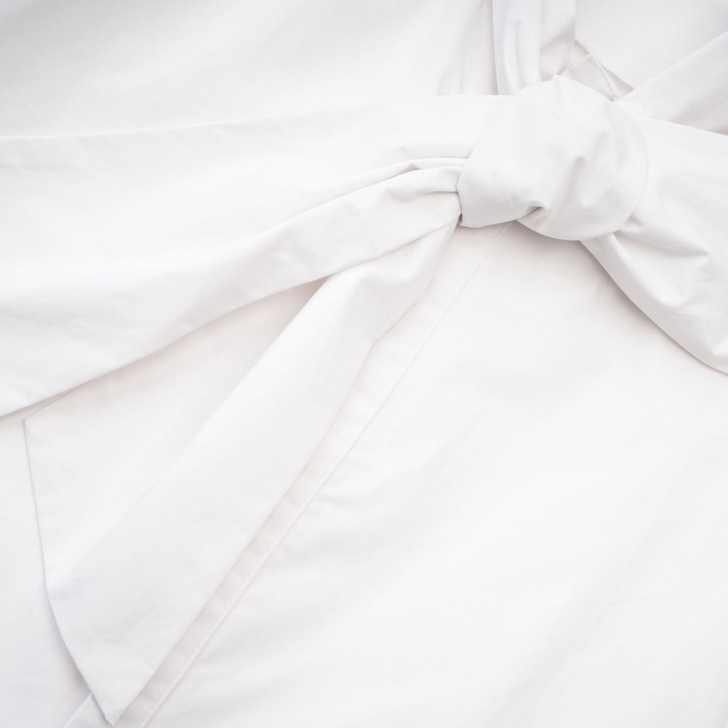 Πουκάμισο Solène Λευκό Βαμβακερό Δέσιμο Μπροστά